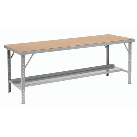 Global Industrial Heavy-Duty Extra Long Hardboard Folding Assembly Workbench, 84 W x 34 D, Gray 606767